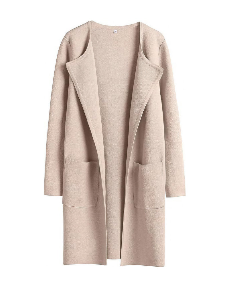 Willluxe® Open Front Lapel Cardigan