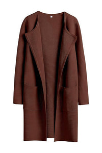 Willluxe® Open Front Lapel Cardigan
