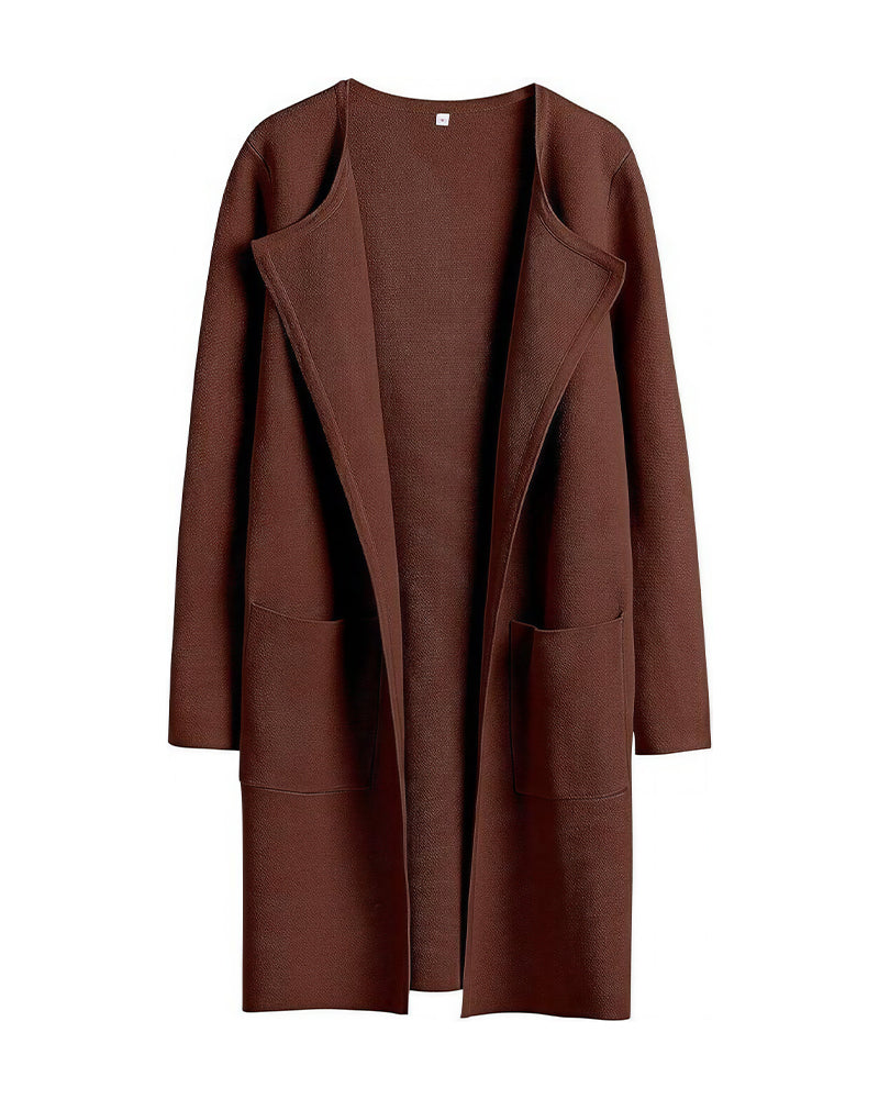 Willluxe® Open Front Lapel Cardigan