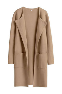 Willluxe® Open Front Lapel Cardigan