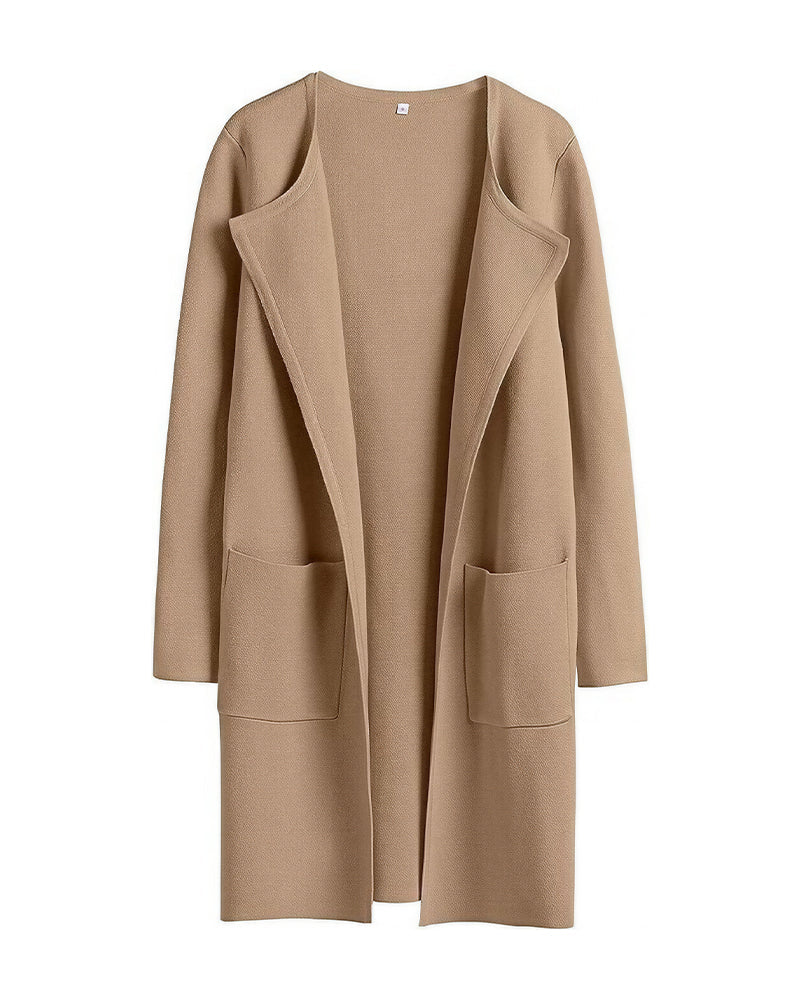 Willluxe® Open Front Lapel Cardigan