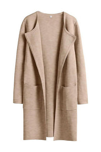 Willluxe® Open Front Lapel Cardigan