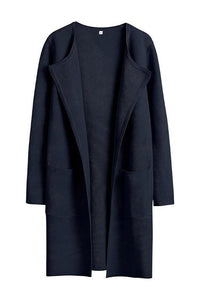 Willluxe® Open Front Lapel Cardigan