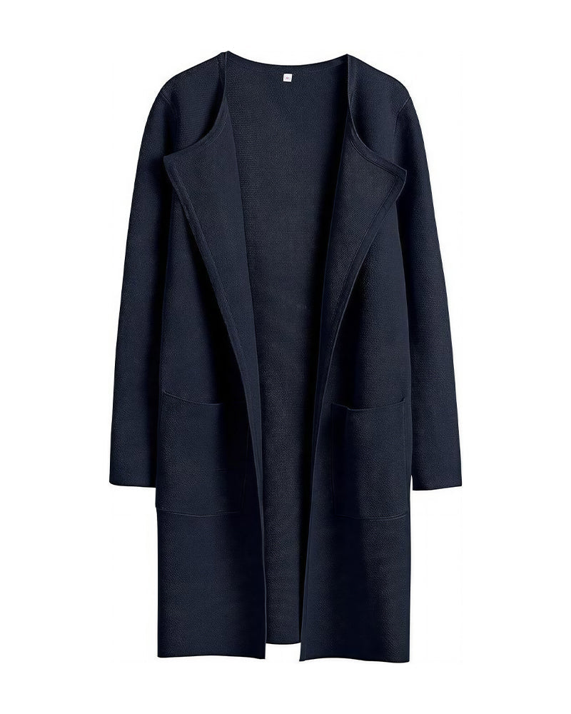 Willluxe® Open Front Lapel Cardigan