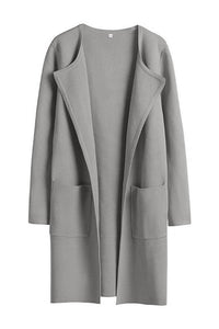 Willluxe® Open Front Lapel Cardigan