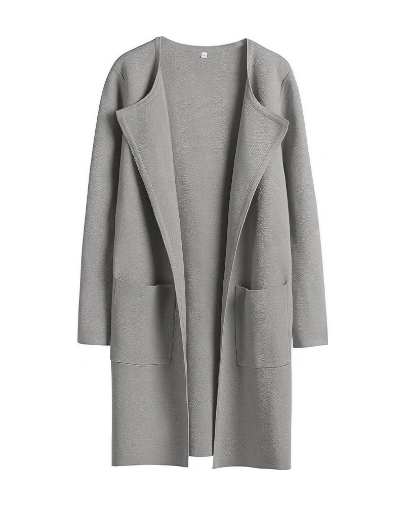 Willluxe® Open Front Lapel Cardigan
