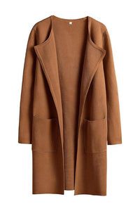 Willluxe® Open Front Lapel Cardigan