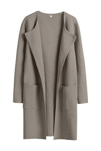 Willluxe® Open Front Lapel Cardigan