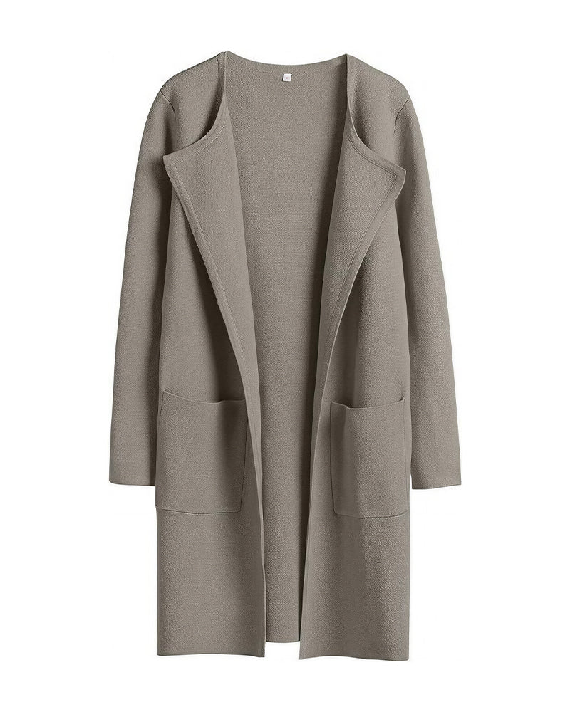 Willluxe® Open Front Lapel Cardigan