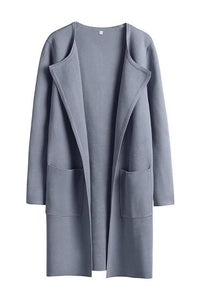 Willluxe® Open Front Lapel Cardigan