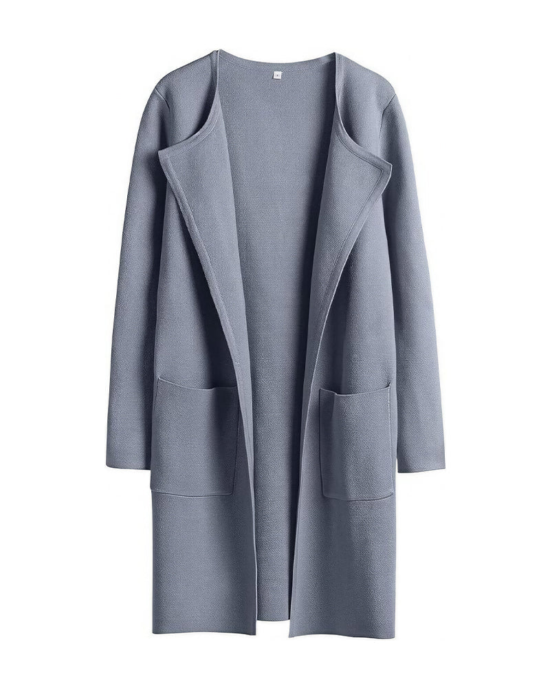 Willluxe® Open Front Lapel Cardigan
