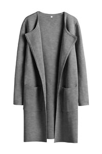 Willluxe® Open Front Lapel Cardigan