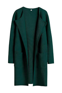Willluxe® Open Front Lapel Cardigan