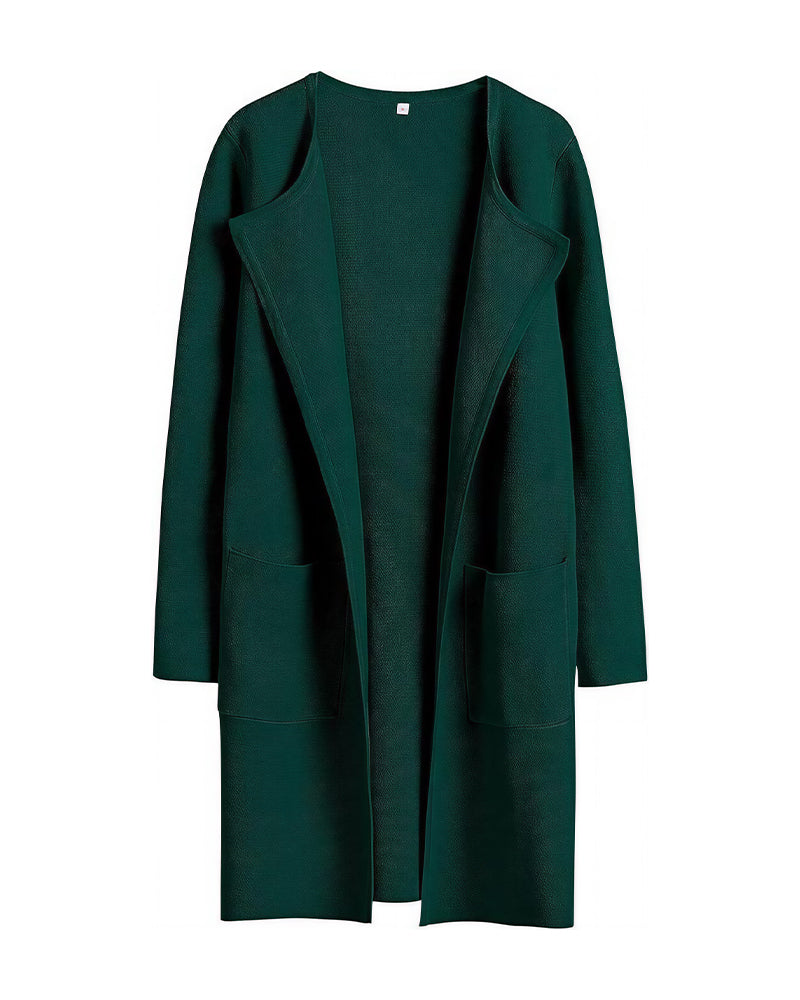 Willluxe® Open Front Lapel Cardigan