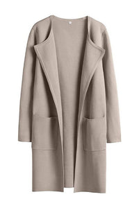 Willluxe® Open Front Lapel Cardigan