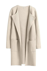 Willluxe® Open Front Lapel Cardigan