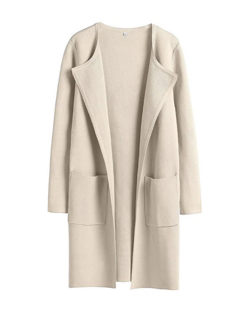 Willluxe® Open Front Lapel Cardigan
