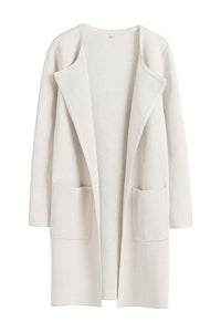 Willluxe® Open Front Lapel Cardigan