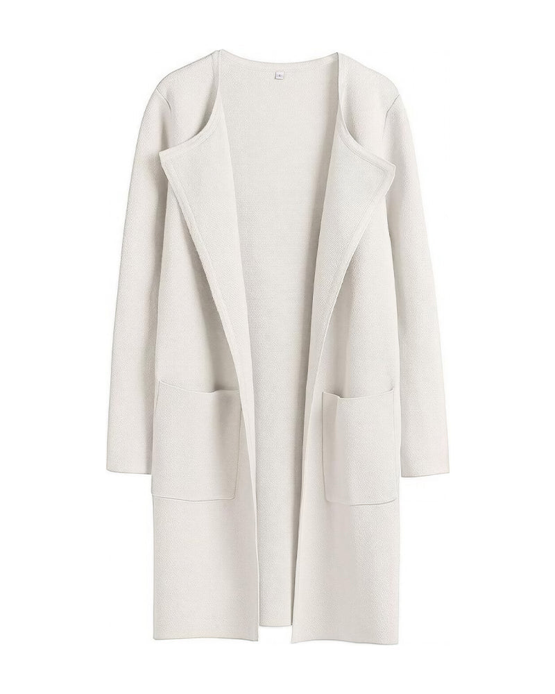 Willluxe® Open Front Lapel Cardigan
