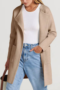 Willluxe® Open Front Lapel Cardigan