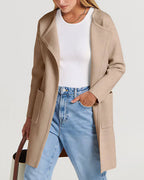 Willluxe® Open Front Lapel Cardigan