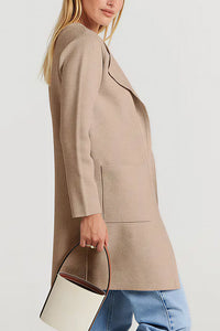 Willluxe® Open Front Lapel Cardigan