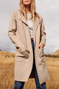 Willluxe® Open Front Lapel Cardigan