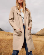 Willluxe® Open Front Lapel Cardigan