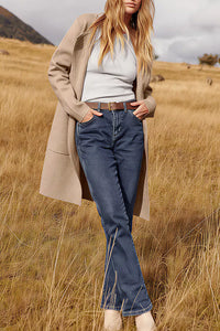 Willluxe® Open Front Lapel Cardigan
