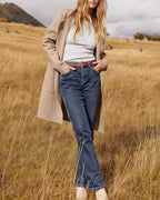 Willluxe® Open Front Lapel Cardigan