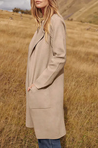 Willluxe® Open Front Lapel Cardigan