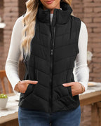 Willluxe® Quilted Puffer Vest with Stand Collar