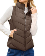 Willluxe® Quilted Puffer Vest with Stand Collar