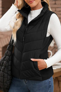 Willluxe® Quilted Puffer Vest with Stand Collar