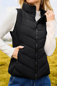 Willluxe® Quilted Puffer Vest with Stand Collar
