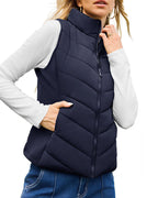 Willluxe® Quilted Puffer Vest with Stand Collar