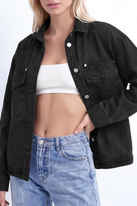 Willluxe® Vintage Washed Oversized Denim Shirt Jacket