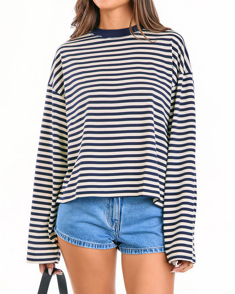 Willluxe® The Effortless Slouchy Striped Tee