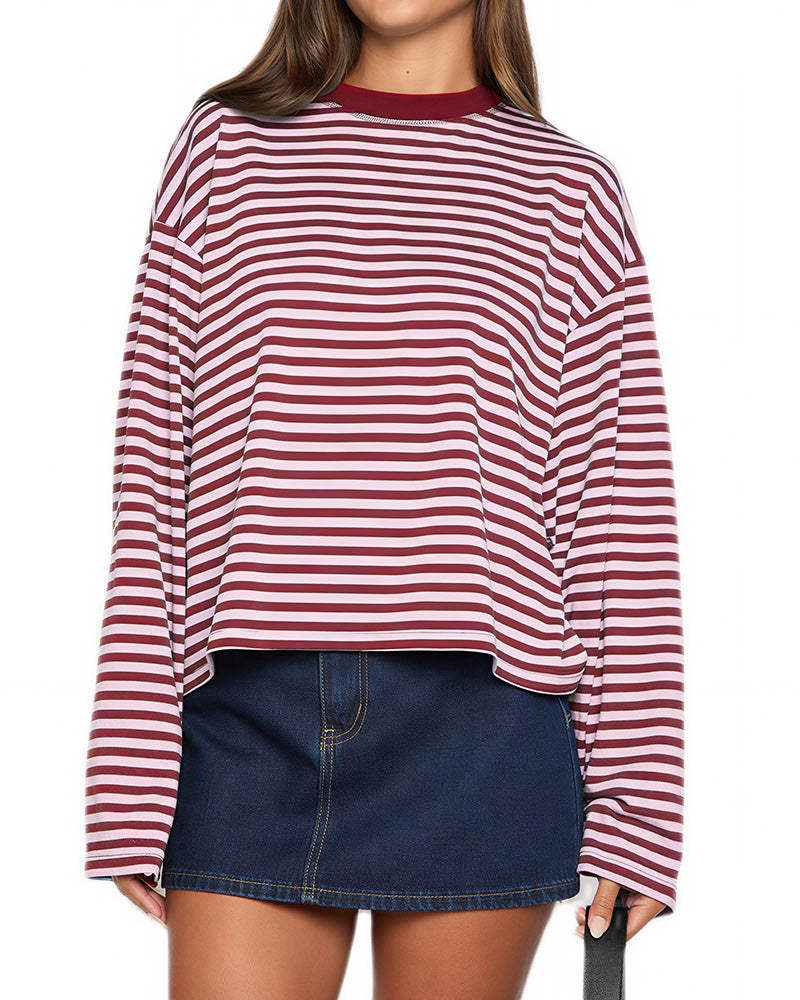 Willluxe® The Effortless Slouchy Striped Tee