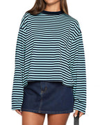 Willluxe® The Effortless Slouchy Striped Tee