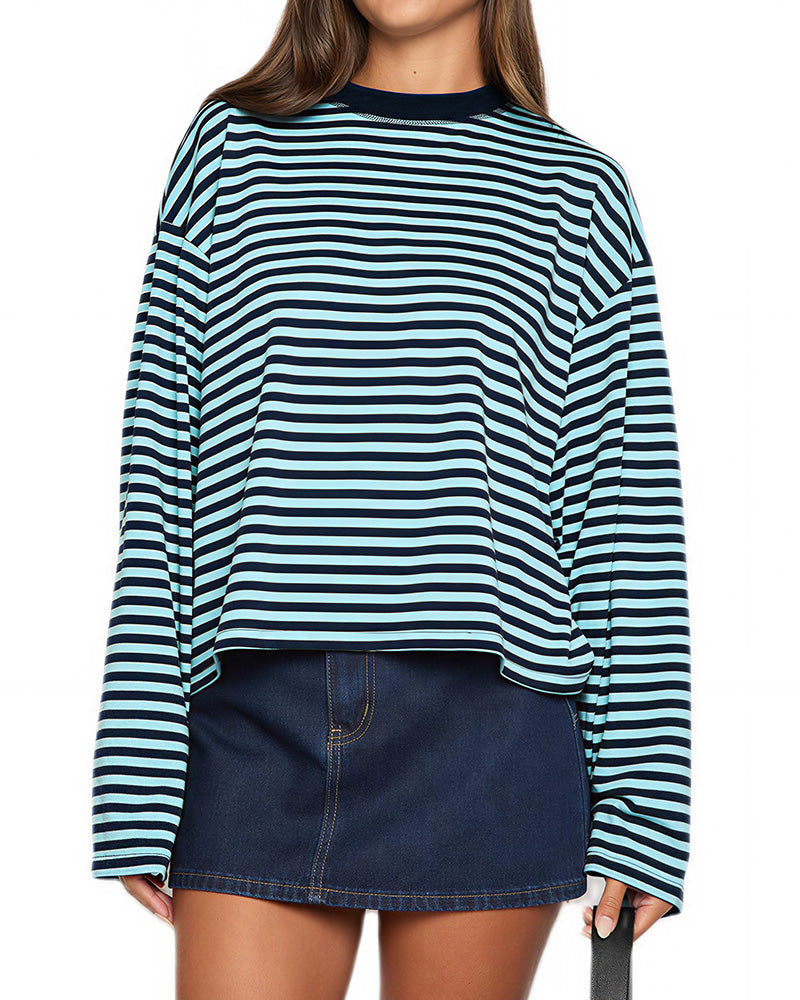 Willluxe® The Effortless Slouchy Striped Tee