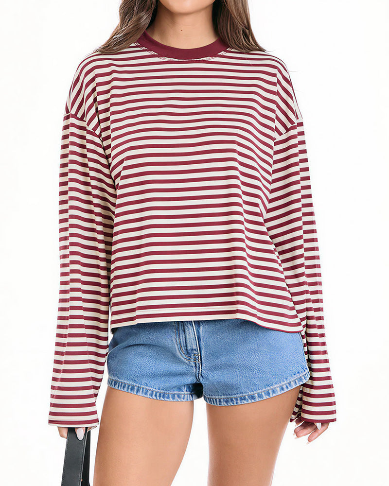 Willluxe® The Effortless Slouchy Striped Tee