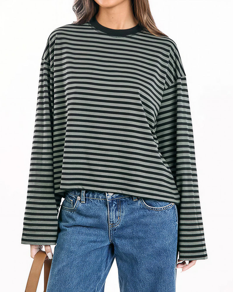 Willluxe® The Effortless Slouchy Striped Tee