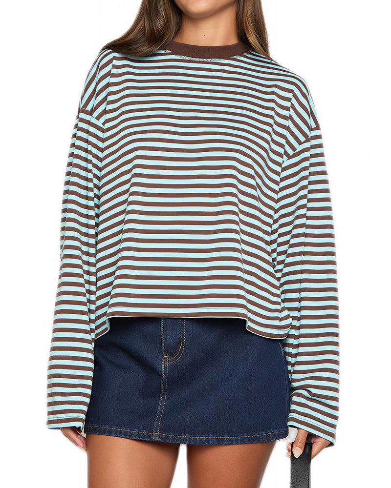 Willluxe® The Effortless Slouchy Striped Tee