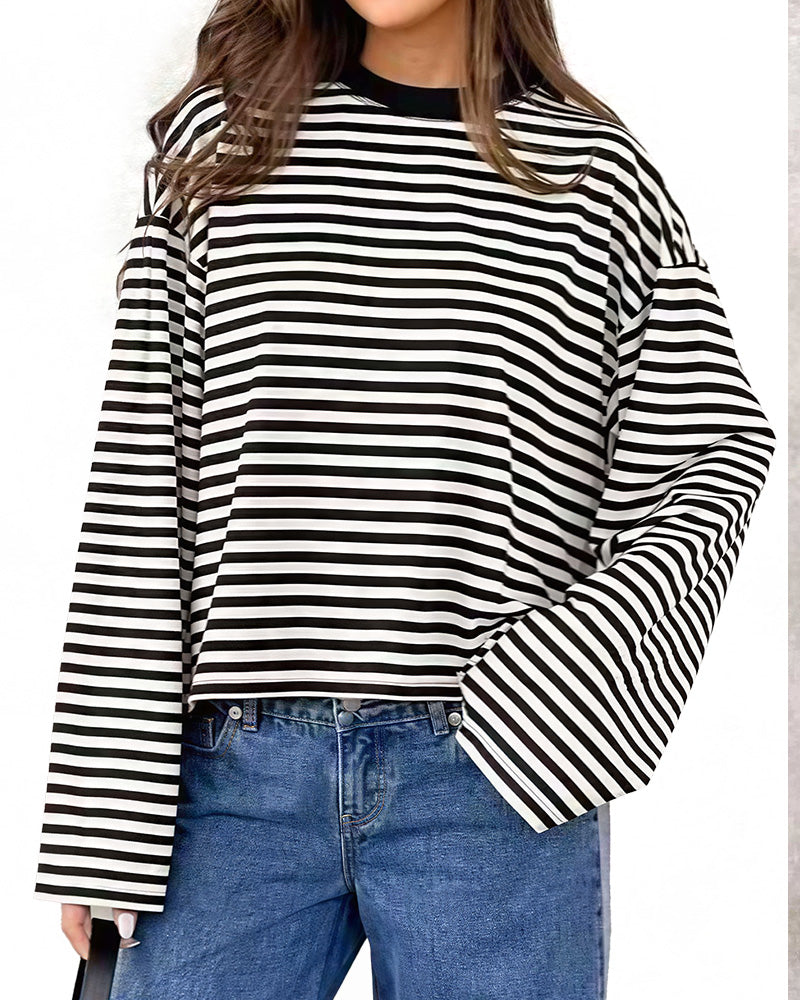 Willluxe® The Effortless Slouchy Striped Tee