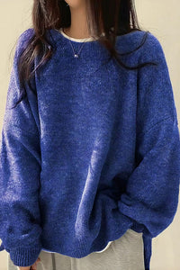 Willluxe® Oversized Crew Neck Knit Sweater