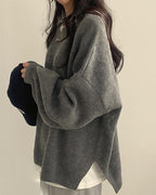 Willluxe® Oversized Crew Neck Knit Sweater