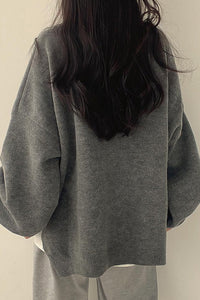 Willluxe® Oversized Crew Neck Knit Sweater