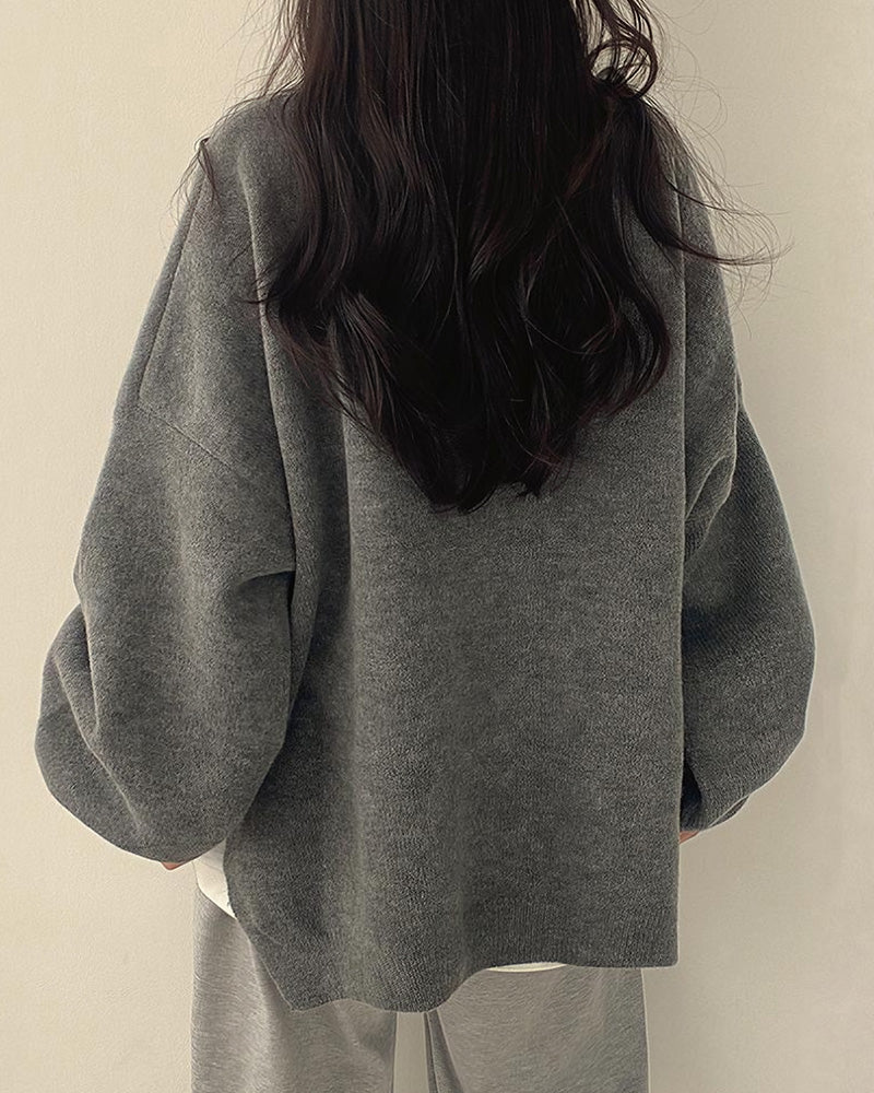 Willluxe® Oversized Crew Neck Knit Sweater