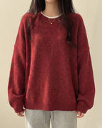 Willluxe® Oversized Crew Neck Knit Sweater